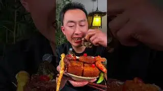 开饭啦兄弟姐妹们！香辣猪蹄，红烧肉，油焖大虾，虎皮鸡爪，蒜蓉鲍鱼，麻辣鸡腿！肉质鲜嫩！#妈呀太香了 #农村美食 #吃货日常