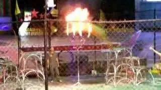 Tiger jumping through fire