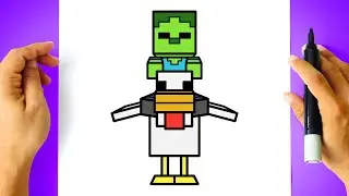 How to DRAW CHICKEN JOCKEY MINECRAFT