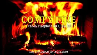 COMFY FIRE 🪵 Cabin Fireplace 4K Ultra HD &bull; Cozy Fire Sounds for Stress Relief