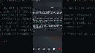 Hacking A SSH server ( ethically ) | Uses of Hydra tool.  #cybersecurity #coding #linuxcommands