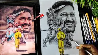 MS Dhoni Drawing Sketch, How To Draw Mahendra Singh Dhoni, महेंद्र सिंह धोनी को चित्र कैसे बनाए