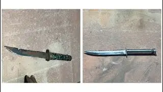 The Knife Restoration -Extremely rust and destroyed Guillotine - No Talking only silent video