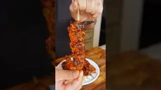 Smoky Air Fryer Tandoori Chicken Skewers 😍 #Shorts