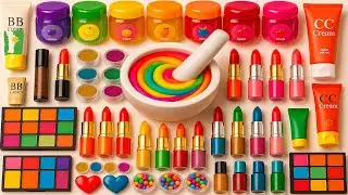 Satisfying Slime ASMR Video | DIY How to Make Rainbow Slime Crushing Makeup Cosmetic Candy Glitter