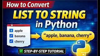 How to Convert a List to a String in Python  | Python Interview Question With Interactive Quiz