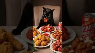#DreamScreenAI cat fried chicken eating asmr#aivideo #cat #friedchicken #asmreating #asmrsounds