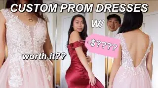 TRYING CUSTOM PROM DRESSES FROM JJ'S HOUSE