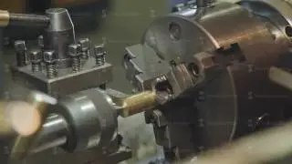 Close-up: industrial setting of the machine and technical equipment