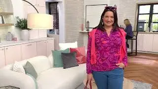 Susan Graver Printed Fleece Back Knit Pullover on QVC
