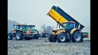 Sez&oacute;na / Season 2019 - 4x Challenger; Massey Ferguson, John Deere; Spreading fertilizer;