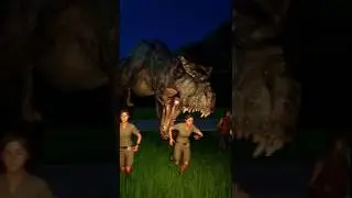 Terrifying Trex attack at night! #jurassicworldevolution2 #jwe2 #jurassicworld