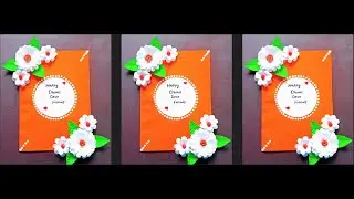 DIY Diwali Greeting Card | Orange Paper Diwali Card Making | How to make card | Handmade Diwali card