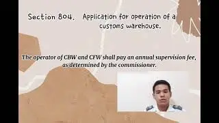 CHAPTER 2 - CUSTOM WAREHOUSE (SEC. 801-813) OF CMTA.