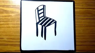 How to draw chair from letter M | chair drawing | letter drawing