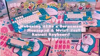 Unboxing Akko x Doraemon keyboard Set | Cute Keyboard 💕| Mousepad & Wrist Rest 🌸🌸 | AMSR
