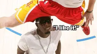 Diddy stood on tiptoe to touch his head to Chase Budinger's balls at 2012 NBA Dunk Contest!
