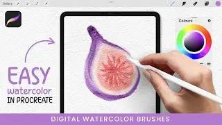 Easy Watercolor How to Draw a Fig &bull; Watercolor Tutorial for Procreate  &bull; Watercolor Brushes
