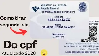 Como tirar segunda via do CPF pelo nome completo atualizado 2026 puxar cpf pelo nome