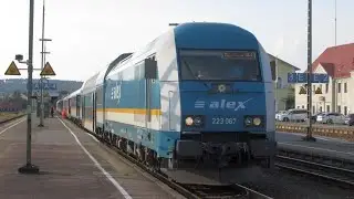 Germany: An Alex Class 223/ER20 diesel loco departs from Schwandorf on a Hof to Munchen Hbf train