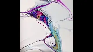 #31. Acrylic Pour Swipe. Minimalist Abstract Art. 'Torn'