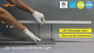 Retractable 180 degree rotating bathroom mirror vanity light