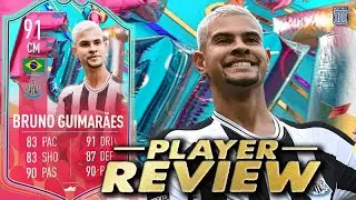 5⭐ SKILL MOVES! 91 FUT BIRTHDAY BRUNO GUIMARAES PLAYER REVIEW! NEWCASTLE FIFA 23 Ultimate Team