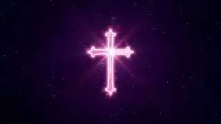 Neon Pink Cross Background Loop || 1 Hour 4K Celestial Worship Video for Christmas & Praise