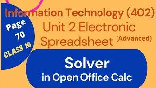Spreadsheet - Solver option in Calc, CBSE Class 10, Information Technology 402