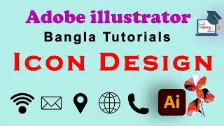 How to Design Icons in Adobe Illustrator | Adobe Illustrator Bangla | Tutorial Icon Design