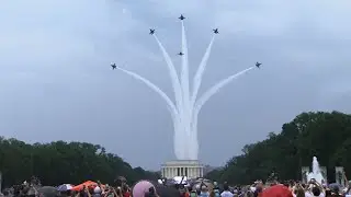 Planes fly over Washington during Trump speech