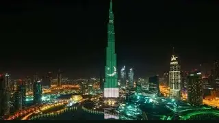 23 March National Day of Pakistan celebration in UAE| BURJ AL KHALYFA LIGHTS UP WITH PAKISTANI FLAG|