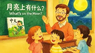 《月亮上有什么》｜暨南大学中文 第4册 第12课｜双语歌曲＋课文朗读｜中文学习课件