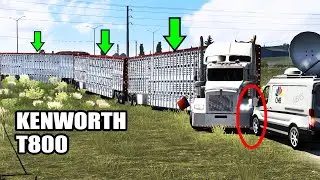 TRIPLE Jaula Ganadera con un KENWORTH T800 Subiendo a Delicias Chihuahua American Truck Simulator