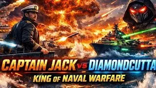 Warship Battle: Captain Jack vs Diamondcutta - Full Combat with Missiles & Nuclear Strikes