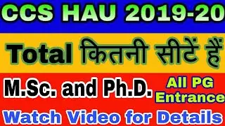 CCS HAU seats for MSc / PhD full details