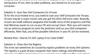 Dell Error Code 2000 0141