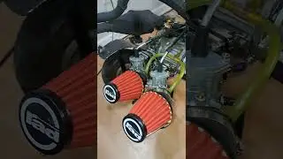 Homemade twin cylinder 2 stroke engine #2stroke #homemade #2strokestuffing