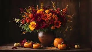 Autumn Floral Screensaver & Wallpaper | Cozy Fall Thanksgiving Flowers Desktop & Background TV Art