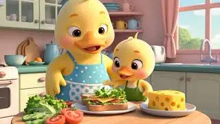 Mama Duck & Baby Duck Make a Sandwich | Cute Cooking for Kids