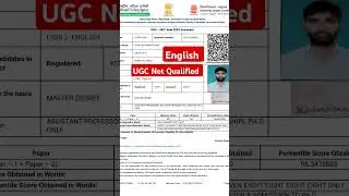 UGC NTA NET English Result    #qualified #ugcnet #english #exam #assistant #professor #phd