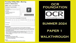 OCR GCSE Maths Foundation - Summer 2024 - Paper 1 - Worked Solutions / Walkthrough