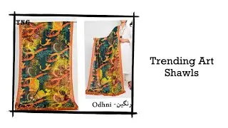 Trending Calligraphy Art Designs Printed Shawls with Custom Plain Kataan Silk Shirt & Trouser