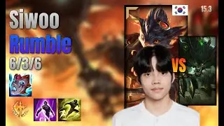 Siwoo Top Rumble vs Warwick lol KR solo rank Full Game 15.3 | 시우 럼블 vs 워윅