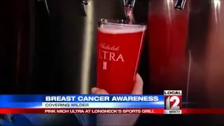 Pink beer at Longnecks for breast cancer awareness