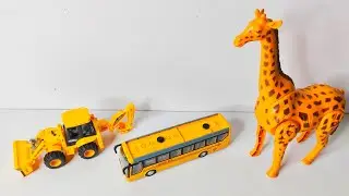 Rc School Bus, Rc Little JCB, Rc Giraffe Unboxing & Testing 🥰