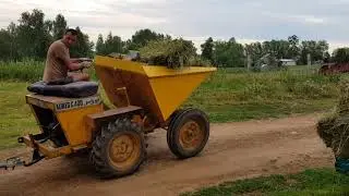 Трактор Думпер(Aures g 400)и Халявное сено и талкает мотоблок нева мк 200