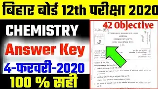 Bihar Board 12th chemistry Answer Key 2020|12th Chemistry answer key today|Chemistry  answer key