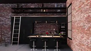 Black modern kitchen 3D model 3D model #kitchen