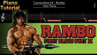 Commodore 64 (C64) - Rambo - First Blood II - Main Theme (Piano Tutorial)